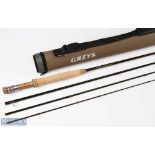 Fine Grey’s XF2 Streamflex carbon euro nymph 11ft fly rod 4pc line 3# appears unused with cordura
