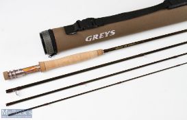 Fine Grey’s XF2 Streamflex carbon euro nymph 11ft fly rod 4pc line 3# appears unused with cordura