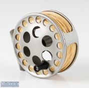 Lamson Litespeed 3 ½” LS 2 fly reel in silver finish, rear drag adjuster, surface wear apparent,