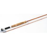 Farlows Parabolic Special 8ft 6in split cane fly rod made in GB, from Pezon et Michel cane 2pc