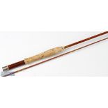 Farlows of Pall Mall split cane fly rod 8ft 6ins 2pc line 5, light use, cloth bag