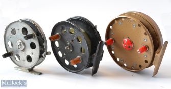 3x Well known makers centre pin reels – W.R. Speedia Fishing Tackle Products 4” trotting reel; Grice