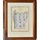 2x Framed Fishing Fly Displays – North County Collection - each containing 15 flies in decorative