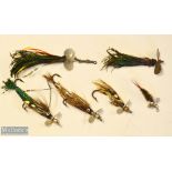 Selection of Hardy Halcyon Spinning Flies and others (6) – 4x Hardy Halcyon with nickel silver