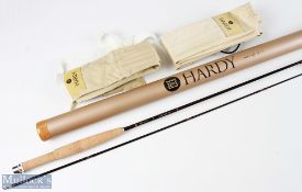 Fine Hardy Featherweight 8ft carbon fly rod 2pc line No 3, appears unused, in MCB and alloy tube