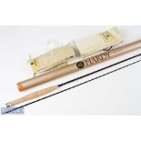 Fine Hardy Featherweight 8ft carbon fly rod 2pc line No 3, appears unused, in MCB and alloy tube