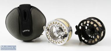 Orvis Hydros III large arbour fly reel in silver finish, rear drag, signs of light use, spins