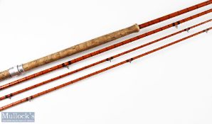 Hardy ‘The Coquet’ split cane salmon fly rod, 13ft 3pc with two tips, soiled handle, in cloth bag