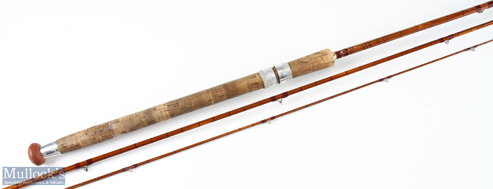 Aspindales of Redditch ‘The Tournament’ split cane 9ft 6in fly rod 3pc with red agate lined butt/tip