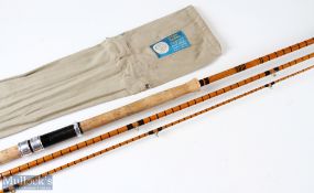 Edgar Sealey Max fly 12ft split cane salmon rod 3pc red agate butt/tip rings, appears with light use