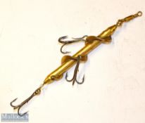 Scarce unnamed Allcocks “Turbine Loach” brass spinning bait – 2.5” mounted with original