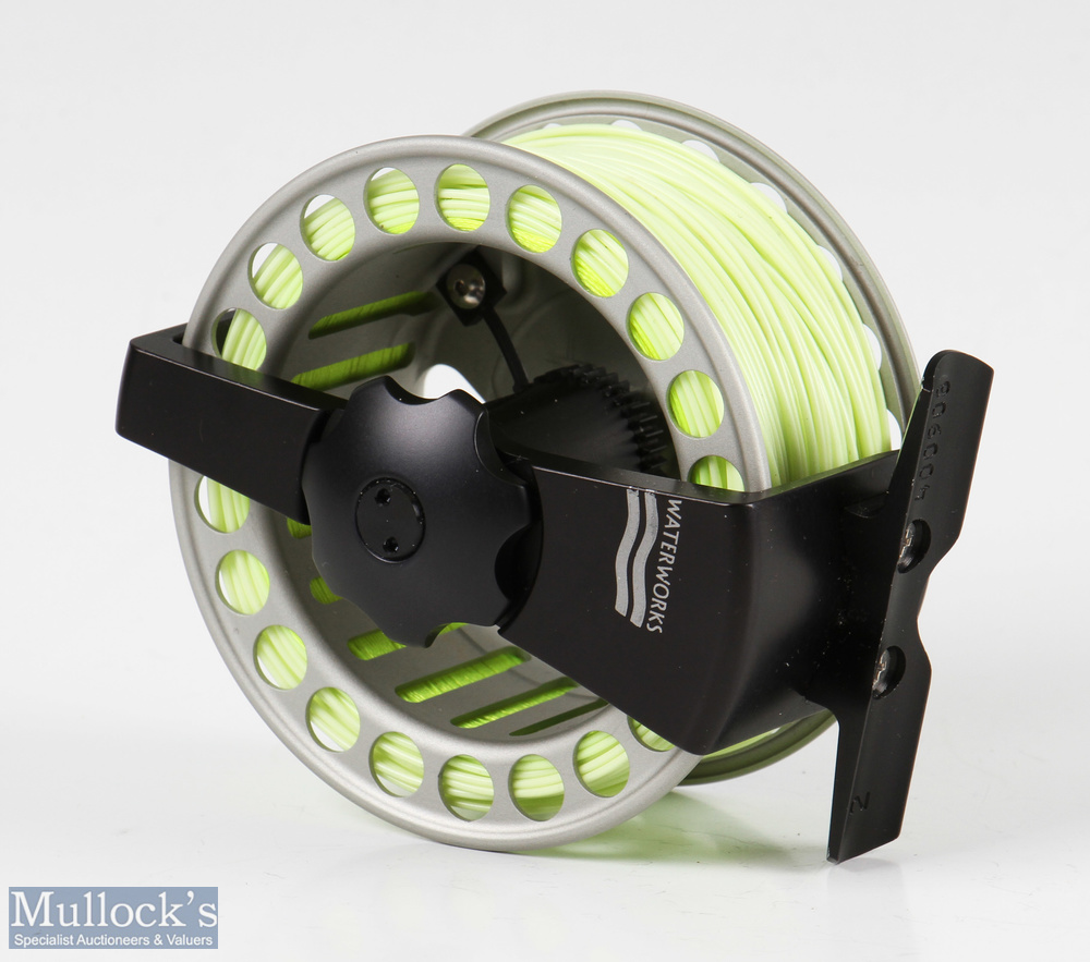 Fine Lamson Waterworks Purist 3 1/8” trout fly reel marked 400908 and 2 to the foot, loaded with - Image 2 of 2