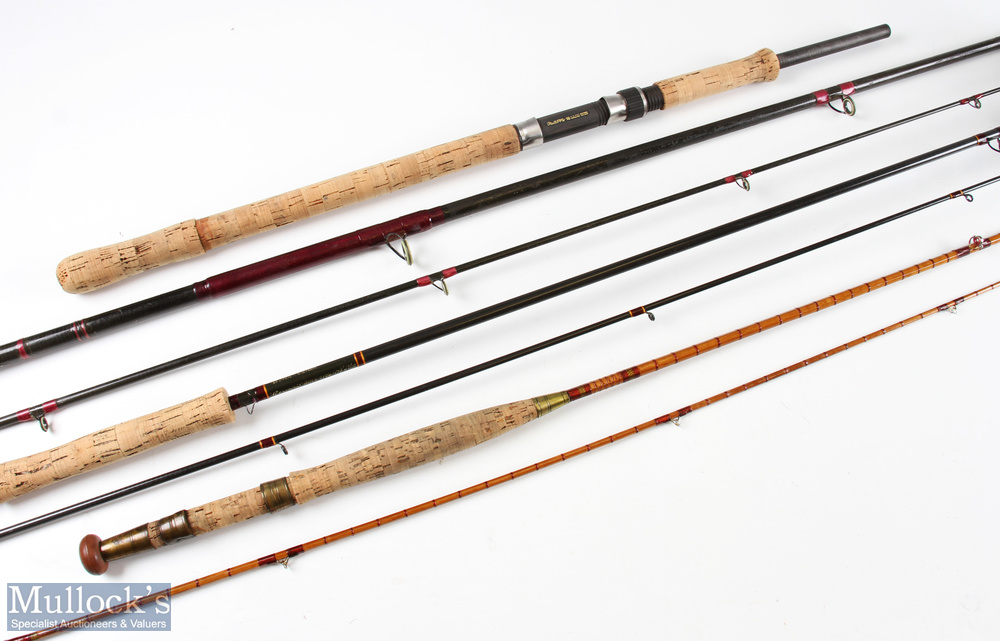 Hardy Bros ‘The Marksman’ split cane spinning rod 8ft 2pc, 12ft carbon spinning rod in cloth bag, - Image 2 of 2