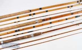 Martin James Greaves 10ft 6in split cane fly rod 3pc with shortened tip by 5in, plus 2x Spanish Reed