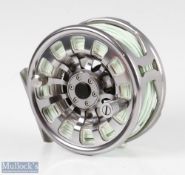 Fine Hardy Demon 7000 Cassette 7/8 fly reel with spare cassettes in silver finish, counter