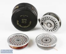 Hardy Bros England Marquis #8/9 multiplier alloy fly reel with spare spools u line guide, signs of