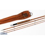 Hardy Bros ‘The Double’ built De-Luxe split cane fly rod 10ft 3pc, plus spare top, in MCB