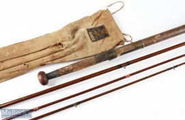 Hardy Bros 16ft whole cane fishing rod 4pc serial no 42803 c1898 with mcb