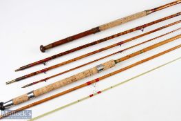 Albert Smith & Co ltd Bamboo 4 pc coarse rod restored with bag together with Palace whole cane 3pc