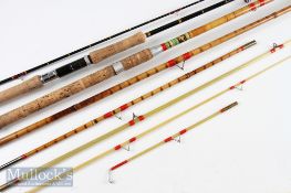 Allcocks 9ft combi rod with bamboo and glass fibre to make two rods, both 9ft, 3pc with cloth bag,