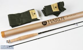Fine Hardy ‘The Aln’ glass brook rod 5ft 2pc line No 2, appears unused, in MCB and alloy tube