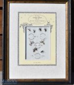 Framed Fishing Fly Display – Fishing Diary 1809-1819 of The Rev Richard Durnford of Chilbolton,