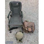 Fishing Chair - Stealth relaxer recliner in green canvas with shoulder strap, together with Catch