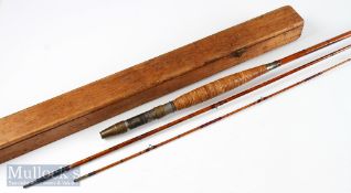 Allcocks Victorian 10ft 6in split cane fly rod 3pc mid section short 5in, tip section short 7in,