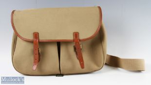Brady Canvas Fishing Tackle Bag with leather and brass fittings, with 2 front pockets and canvas
