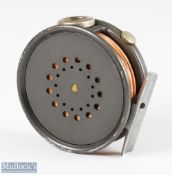 Hardy Bros England Perfect 3 3/8” alloy trout fly reel with agate line guide, rim tensioner,