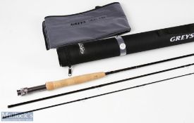 Greys GRXi 8ft 3pc carbon fly rod line 3/4#, appears unused with MCB and cordura tube