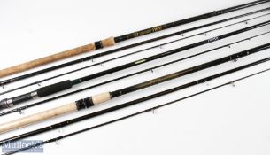 Selection of fishing rods including Daiwa Sensor 12ft Match float rod 3pc with cloth bag, ABU Carbon