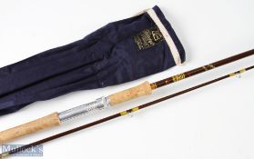 Hardy Bros Fibalite 8ft 6in spinning rod 2pc 7/8lb appears with light use, in mcb and plastic tube