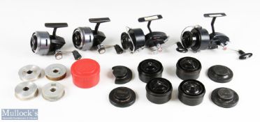 2x ABU 506 closed faced reels and spare spools appear with light surface wear both spin very well,