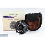 Orvis Battenkill IV mid arbour fly reel finished in black, counter balance, appears unused, with