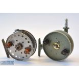2x Grice & Young Christchurch Reels - 4.5” Seajecta Mk.3 centrepin reel, with brass central drum