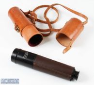 Gray & Co, Inverness Leather Bound Stalking Telescope 3 drawer leather bound telescope numbered No.