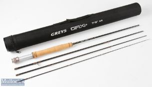 Greys GRXi+ 7ft 6in fly rod 4pc, line 4#, appears unused in cordura tube