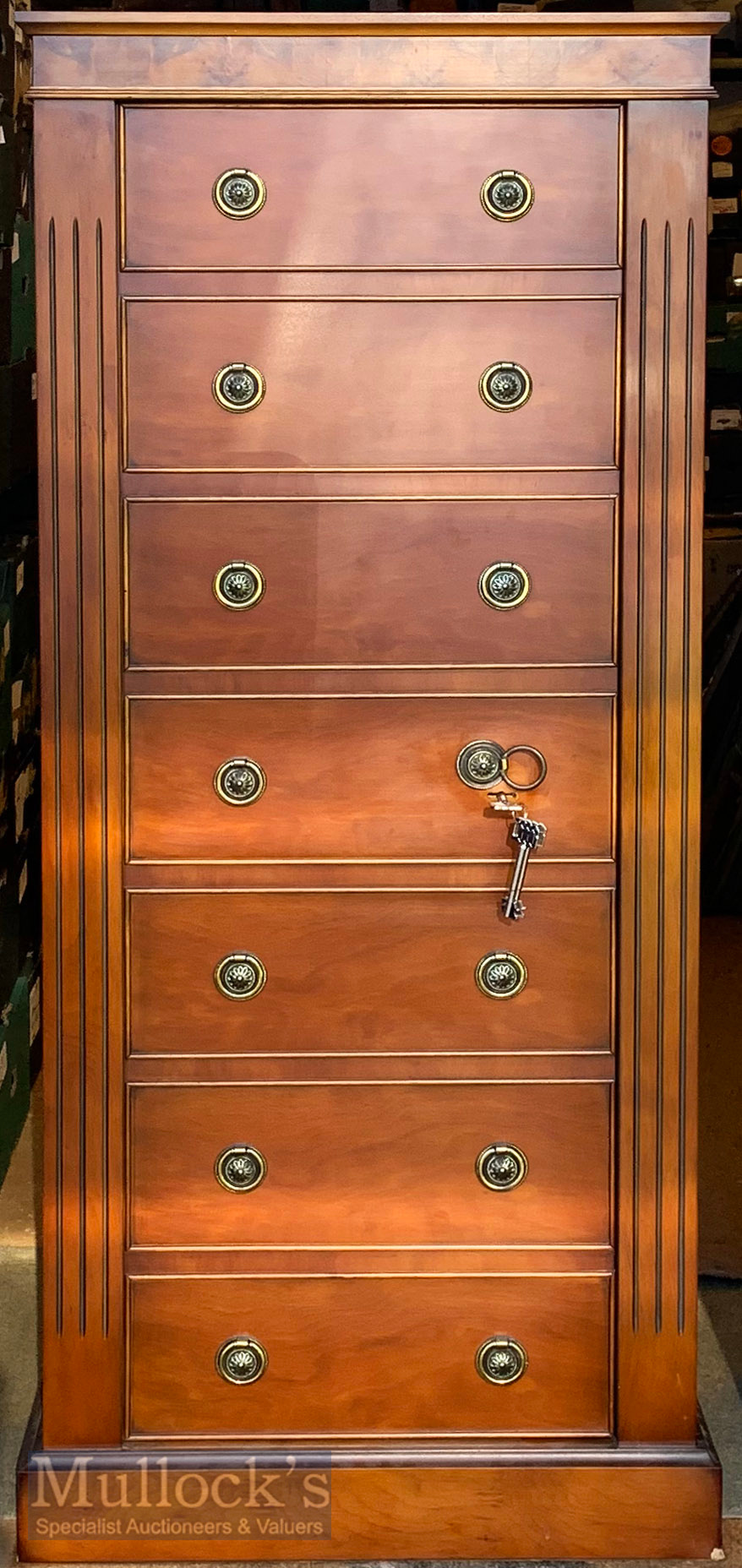 Fine and Stunning “The Wellington” Model 301 Gun Cabinet in Yew Wood Finish made by 21st Century