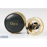 Fine Orvis Battenkill Large Arbour III 3 ¾” fly reel in Champagne finish appears in unused condition