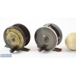 Eaton & Deller Maker, 6&7 Crooked Lane London 2.25” brass and ebonite trout fly reel c1870 –