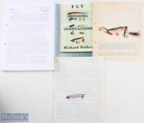 Richard Walker hand written and typed signed Letters with Flies to include five original