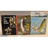 3x Pike Fishing Books – Richards and Webb “Fishing for Big Pike” 1971 1st edition, Fickling, Neville