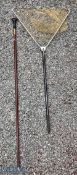 Hardy Bros England alloy and brass folding landing net Y shaped with folding head, handle measures