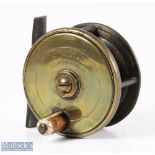 Alfred & Son 2 ½” all brass plate wind fly reel inscribed to the faceplate ‘Alfred & Son Makers 20