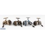 4x 1950/60s J W Young & Son Ambidex Casting reels featuring No 1 and No 2 models etc, all appear