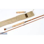 J S Sharpe of Aberdeen for Farlows, Scottie impregnated 2pc split cane fly rod 9ft 6ins line 7