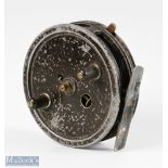 W Martin James 3 ½” centrepin alloy trotting reel with on/off check rim lever, smooth foot,