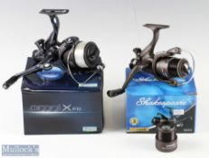 Shakespeare spinning reels including Omni XFS 2003.140 in good condition with maker’s card box,