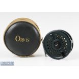 Orvis Rocky Mountain 5/6 fly reel in black finish with alloy smooth foot, appears with very light